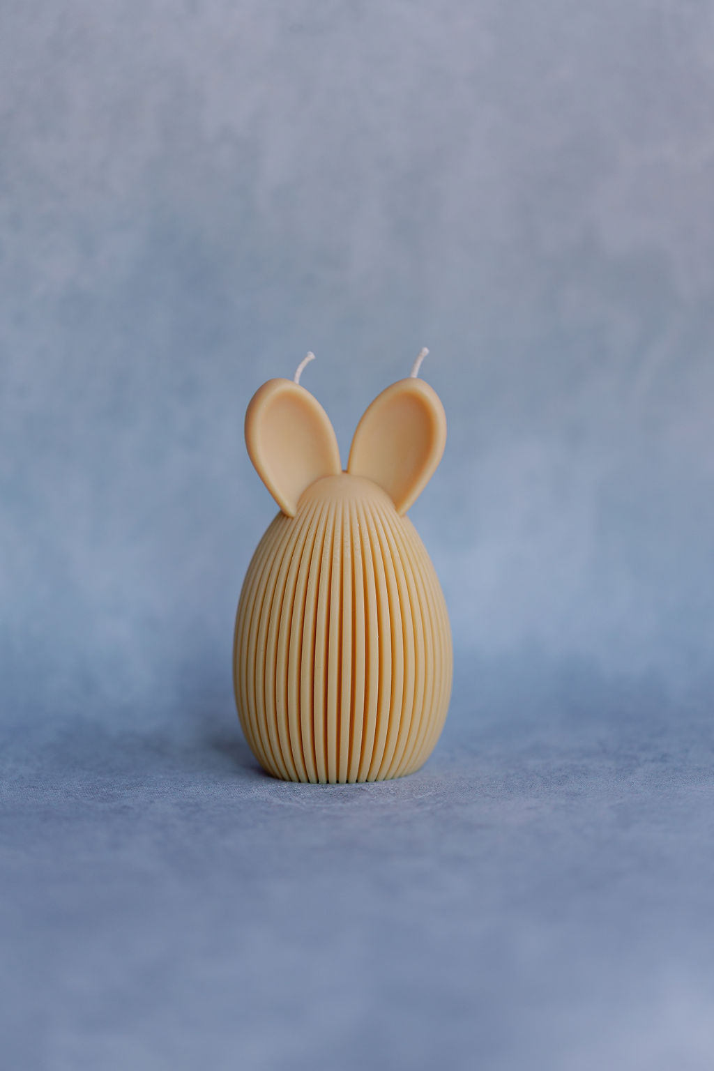 Striped easter bunny egg candle, gift, home decor, housewarming gift,easter decor idea, table set up idea, diner table, book shelf decor, gift idea