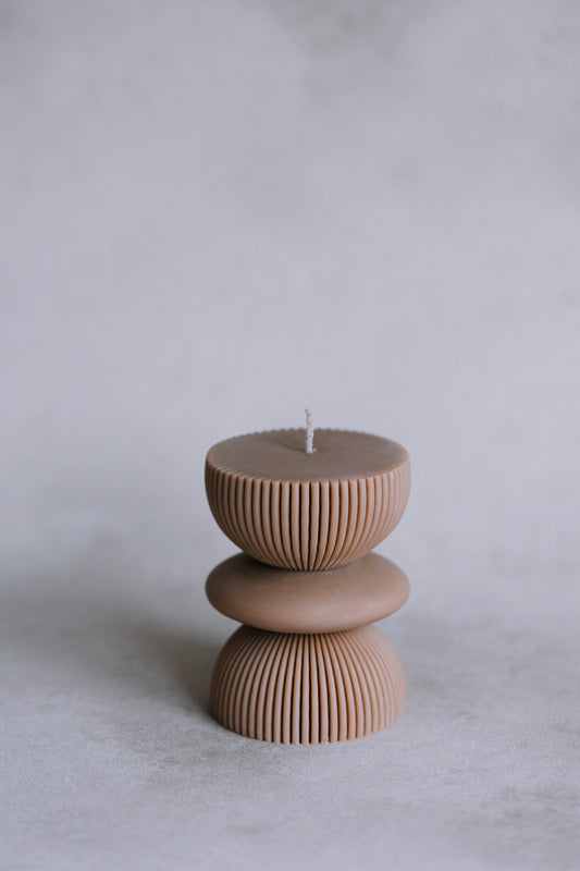 Wide Ribbed Pillar Candle