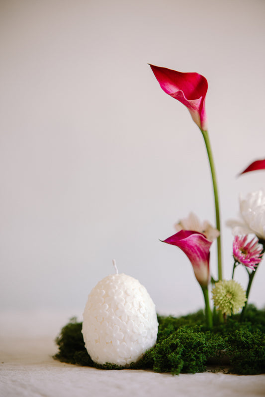 Large Floral Easter Egg Candle Centerpiece